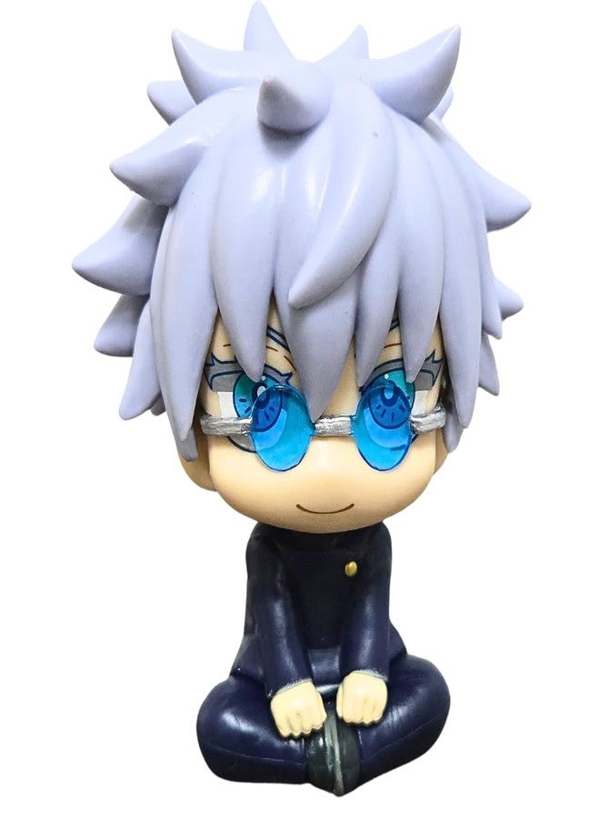 FUNFOB Jujutsu Kaisen Gojo Action Figure Collectible for Anime Fans PVC Multicolour | Gojo Glare Sitting Chubby A - Image 1
